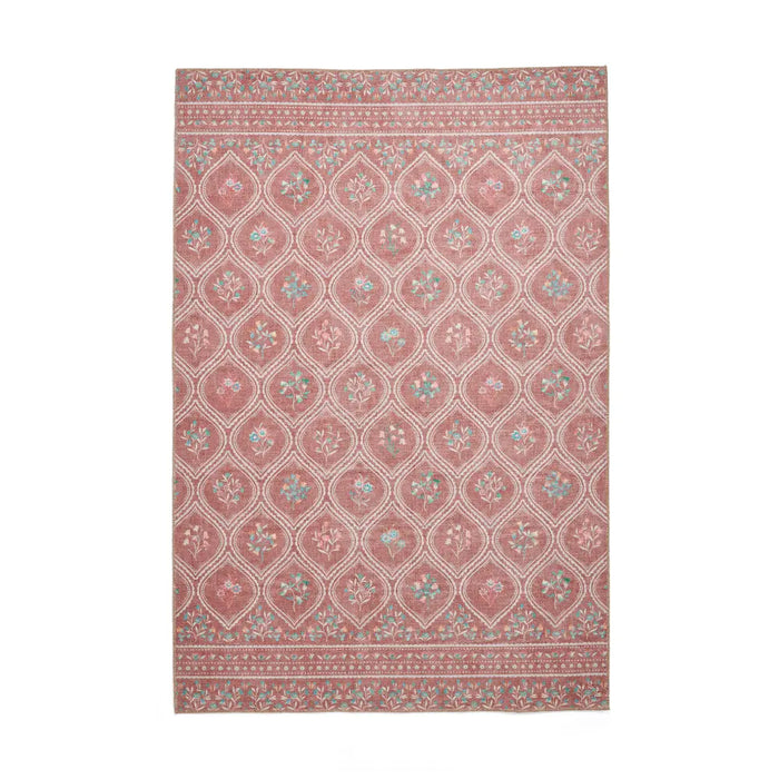 Catherine Lansfield  Cameo Floral Terracotta Washable Rug