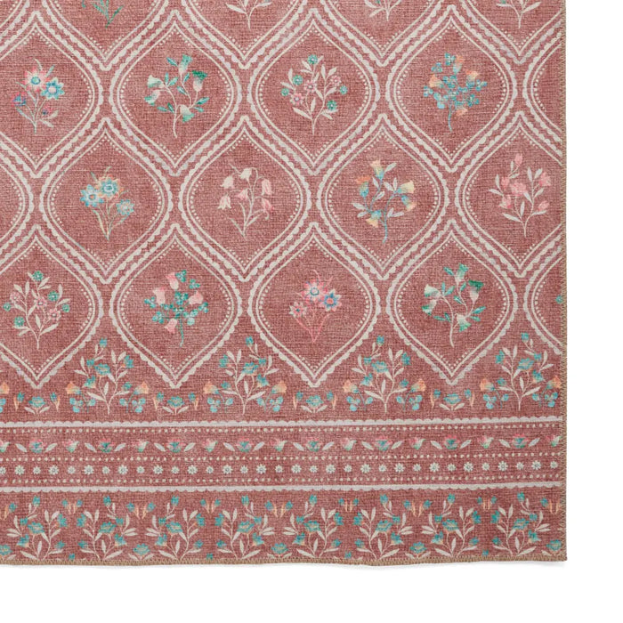 Catherine Lansfield  Cameo Floral Terracotta Washable Rug