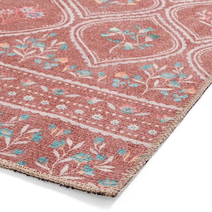 Catherine Lansfield  Cameo Floral Terracotta Washable Rug