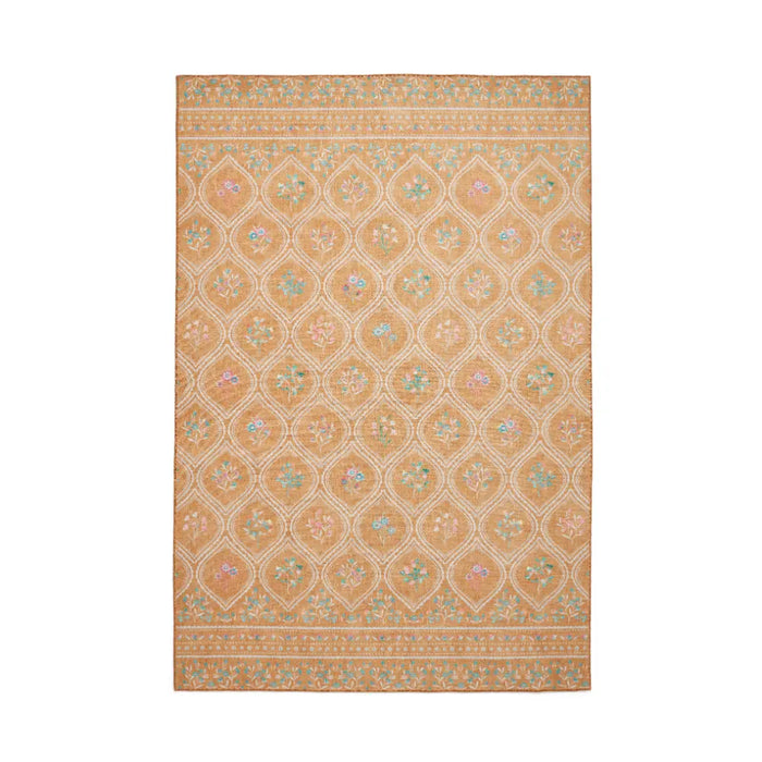 Catherine Lansfield  Cameo Floral Yellow Washable Rug