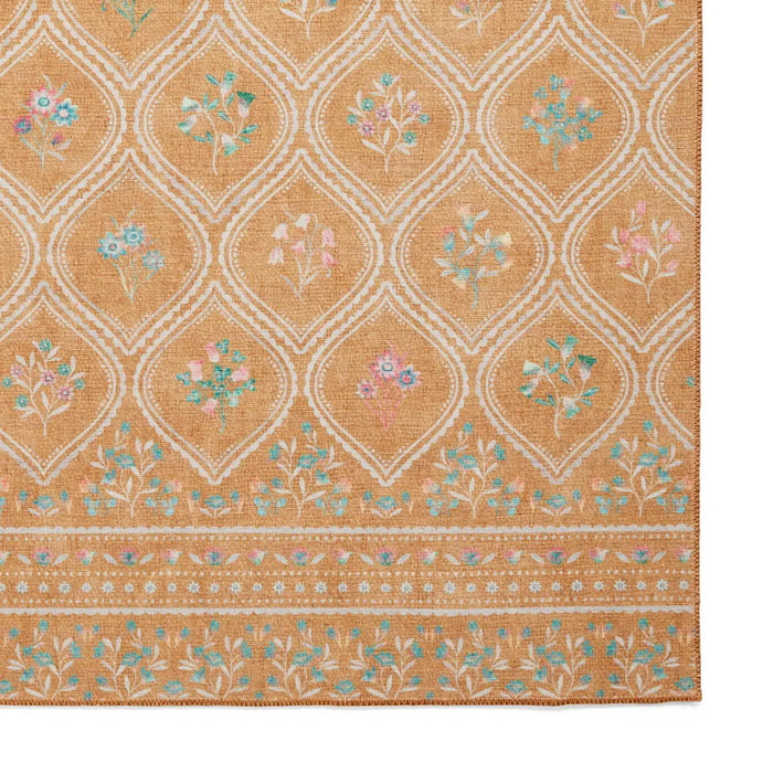 Catherine Lansfield  Cameo Floral Yellow Washable Rug