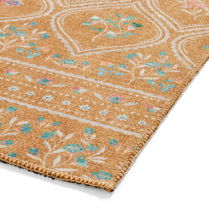 Catherine Lansfield  Cameo Floral Yellow Washable Rug