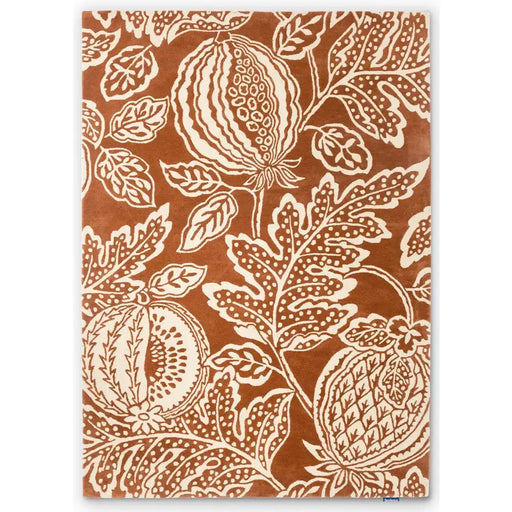 Sanderson sanderson cantaloupe burnt orange 145203 Orange Living Room Wool Rug.
