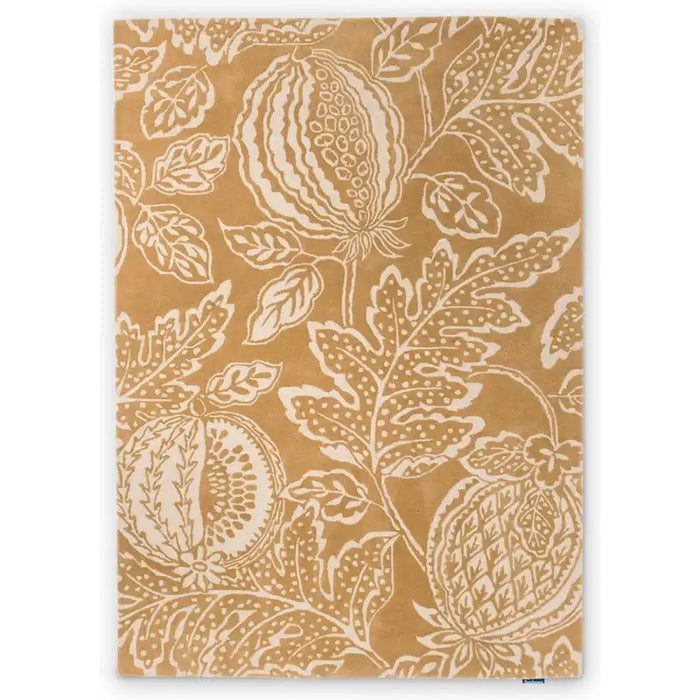 Sanderson sanderson cantaloupe ochre 145206 Yellow Living Room Wool Rug.