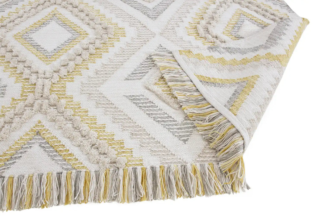 Asiatic carlton mustard Yellow Living Room Geometric Rug.