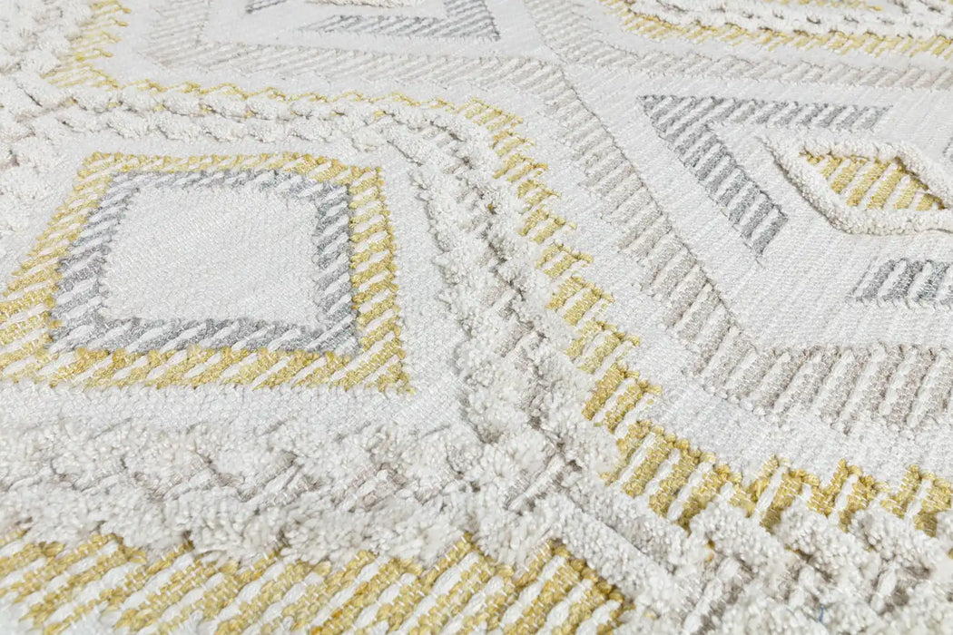 Asiatic carlton mustard Yellow Living Room Geometric Rug.