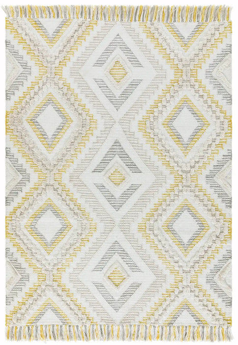 Asiatic carlton mustard Yellow Living Room Geometric Rug.