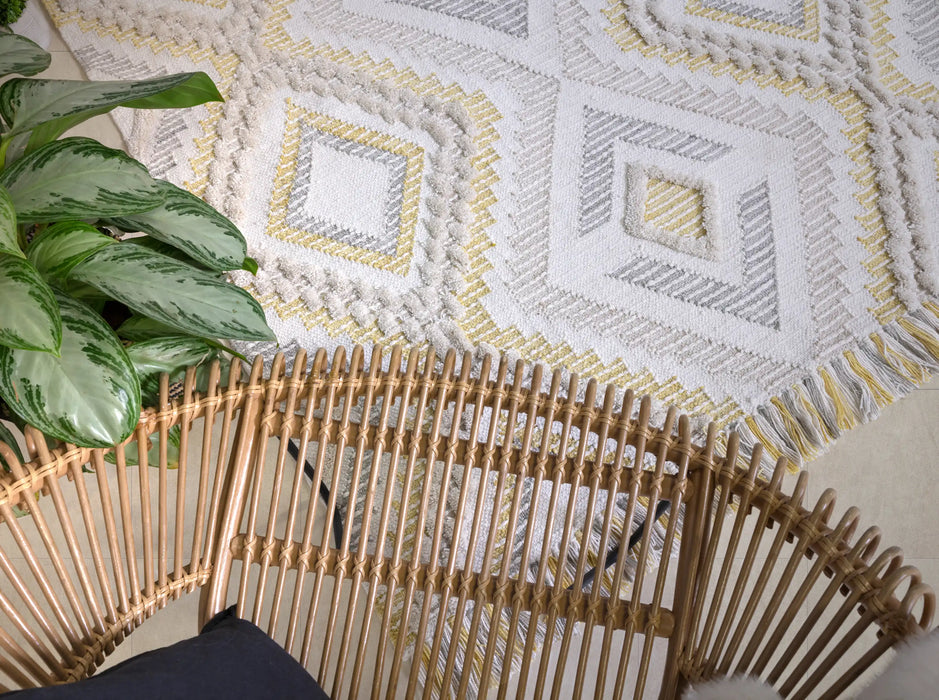 Asiatic carlton mustard Yellow Living Room Geometric Rug.