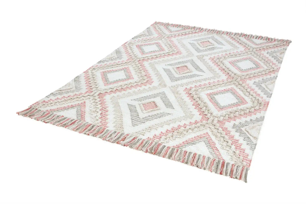Asiatic carlton pink Pink Living Room Geometric Rug.