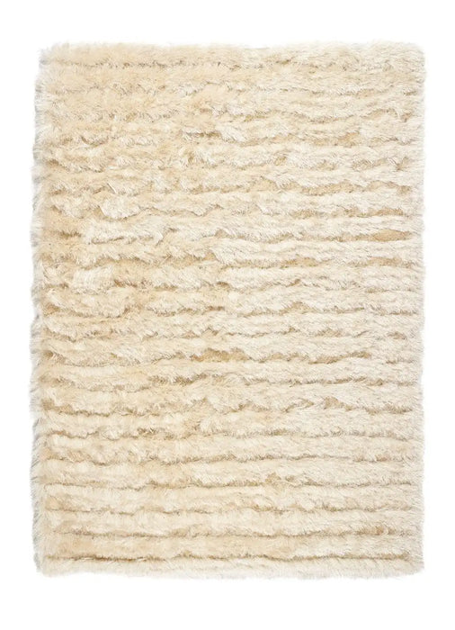 Origins carved glamour natural Beige Living Room Shaggy Rug.