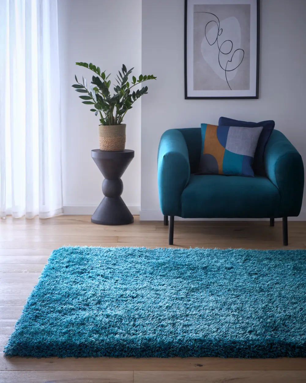 Teal Rug Chicago Dark Teal Rug | Stain Resistant & Hard-wearing — RugsDirect Online