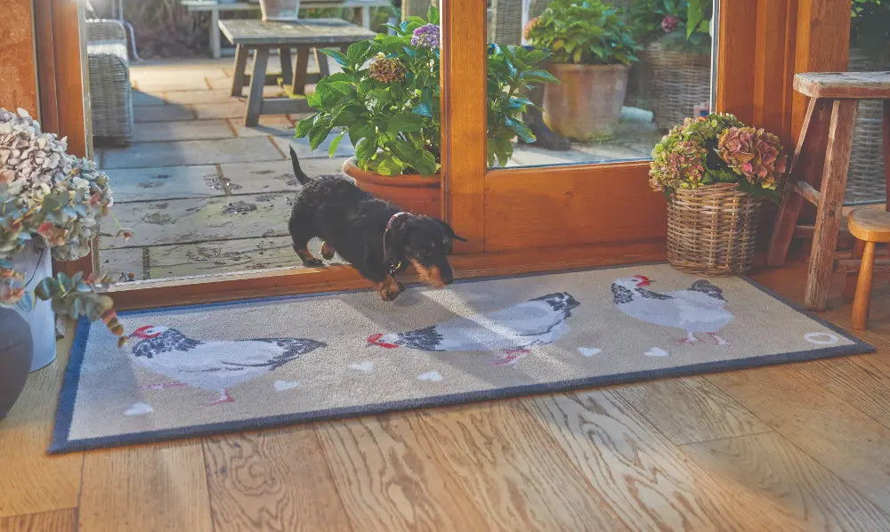 Patterned Hug Rug Chicken 1 Runner Multicoloured Rug — RugsDirect Online