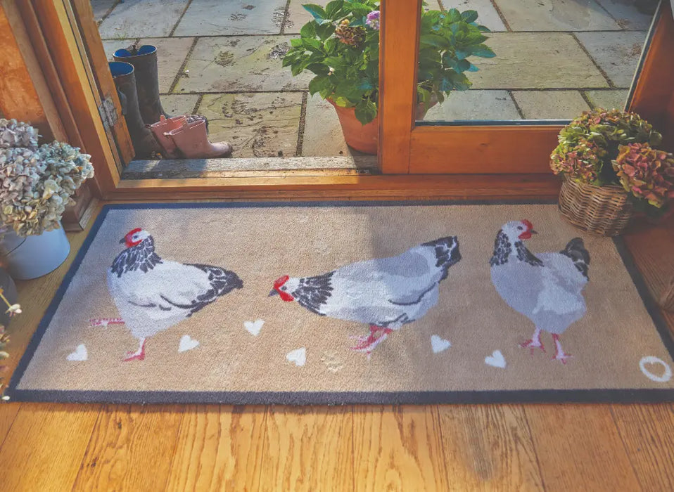 Patterned Hug Rug Chicken 1 Runner Multicoloured Rug — RugsDirect Online