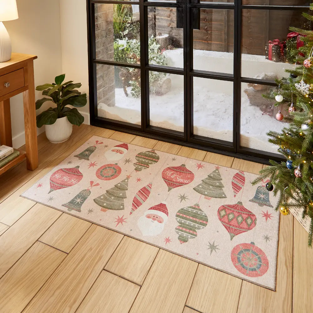 Christmas Baubles Red/Green Red Rug — RugsDirect Online