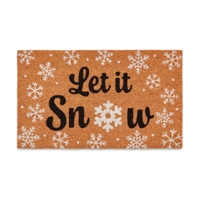 Christmas Coir Let is Snow Black/White