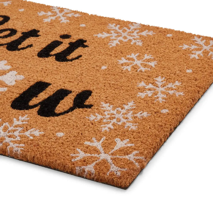 Christmas Coir Let is Snow Black/White