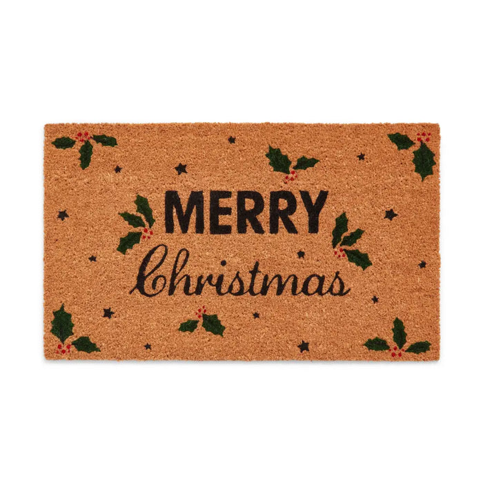 Christmas Coir Merry Christmas Green