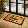 Christmas Coir Santa Stop Here Green/Red