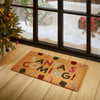 Christmas Coir Santas Coming Green/Red
