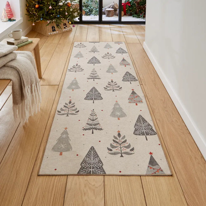 Christmas Trees Grey/Beige