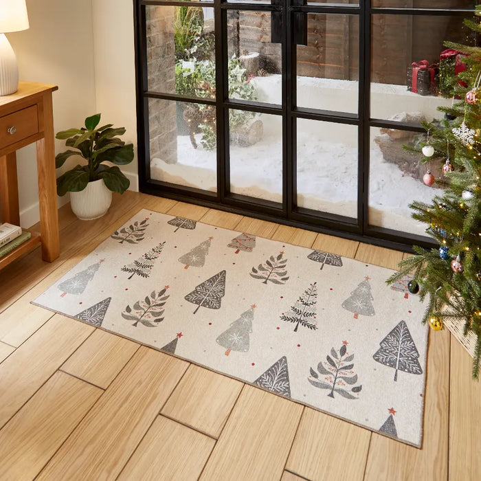 Christmas Trees Grey/Beige