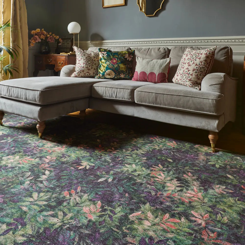 Clarke & Clarke Congo Mulberry Washable Green Rug — RugsDirect Online