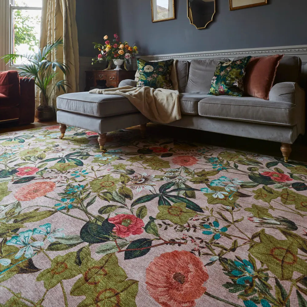 Pink Floral Rugs