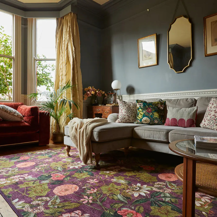 Clarke & Clarke Passiflora Mulberry Washable