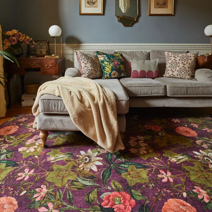 Clarke & Clarke Passiflora Mulberry Washable