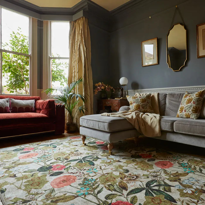 Clarke & Clarke Passiflora Peaches & Cream Washable