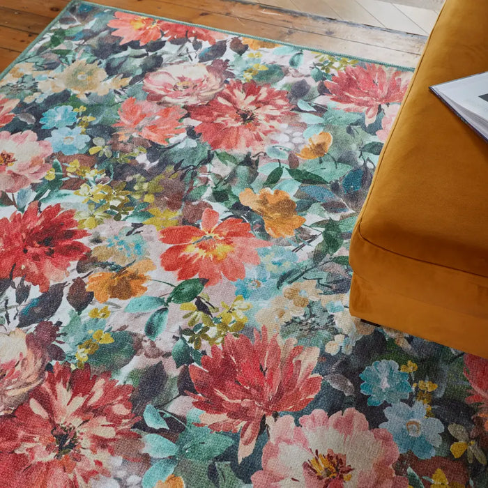 Clarke & Clarke Tahiti Teal & Rouge Washable