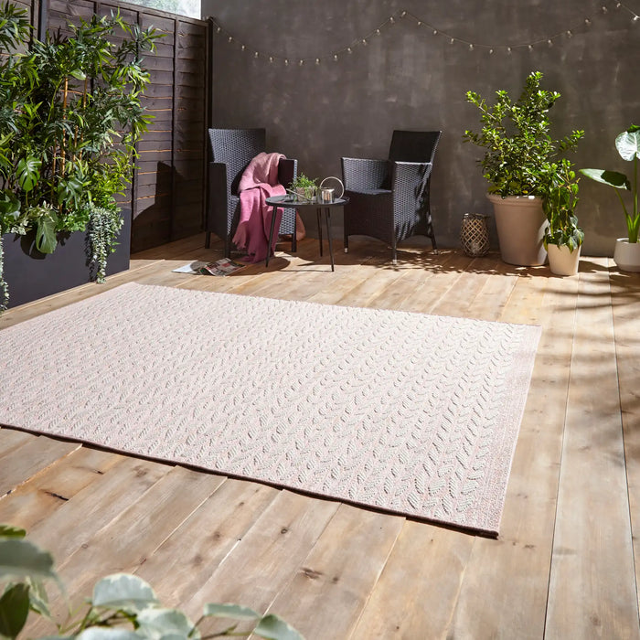 Think Rugs coast a055 rose cream Pink, Cream Living Room  Rug.