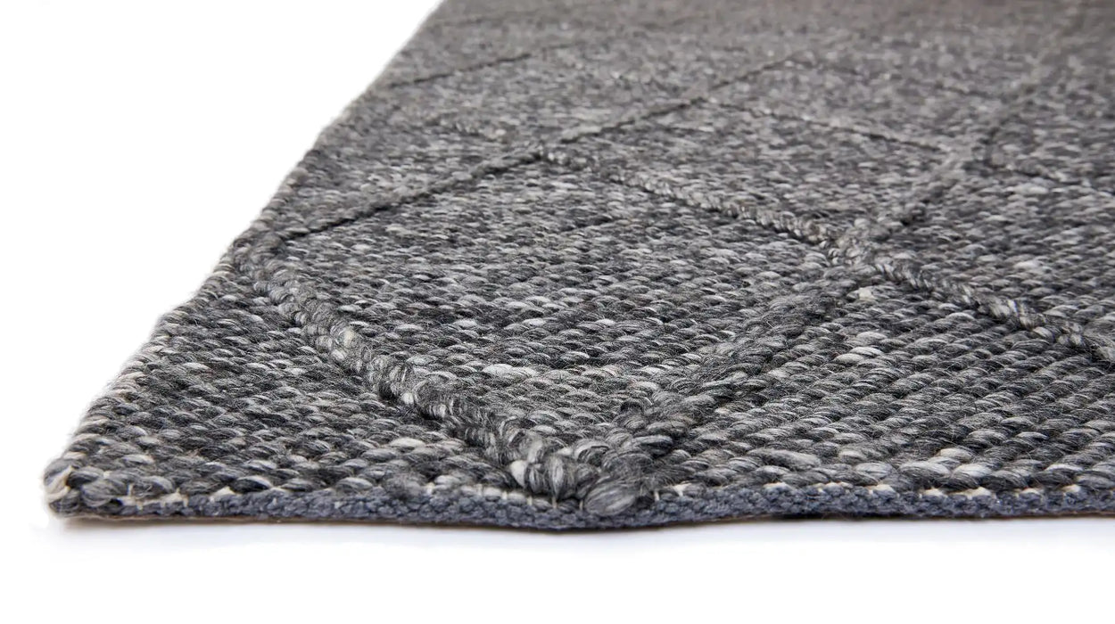 Asiatic coast diamond cd01 charcoal Grey Living Room Wool Rug.
