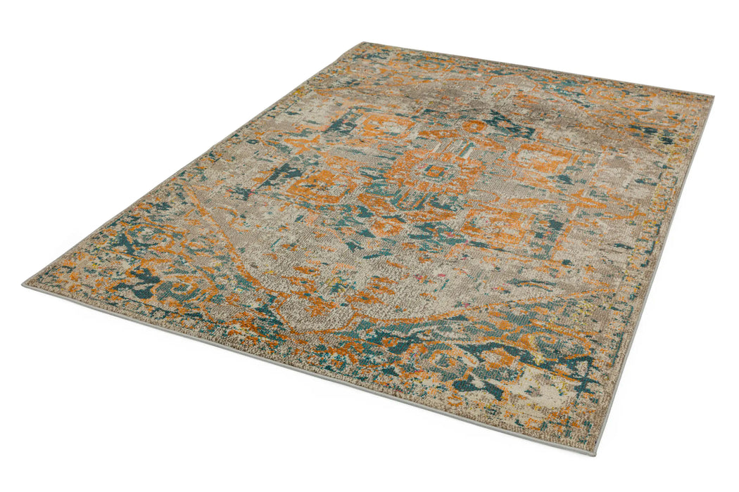 Asiatic colores cloud co02 arabesque Yellow, Ivory, Multicoloured Living Room  Rug.