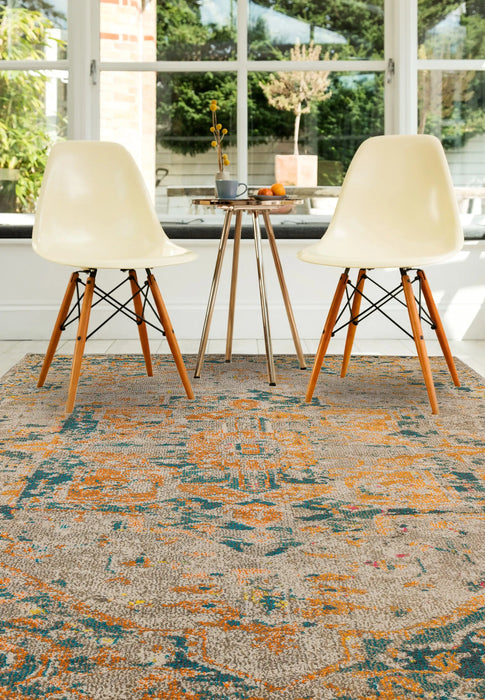Asiatic colores cloud co02 arabesque Yellow, Ivory, Multicoloured Living Room  Rug.