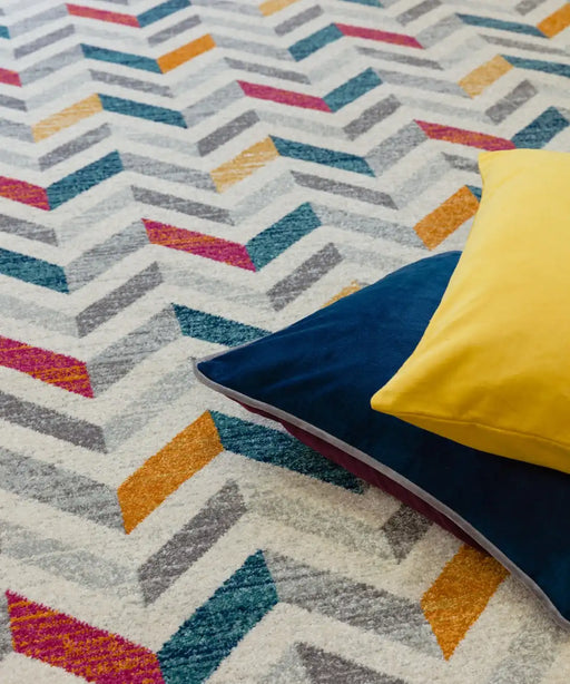 Asiatic colt cl06 chevron multi Multicoloured Living Room Geometric Rug.