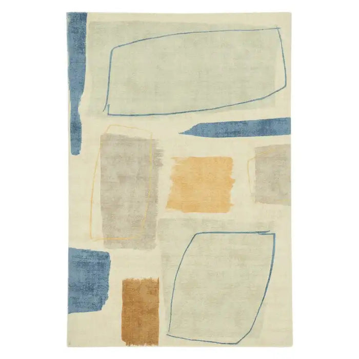 Scion scion screen printed composition papaya 023706 Grey, Beige, Multicoloured Living Room Geometric Rug.