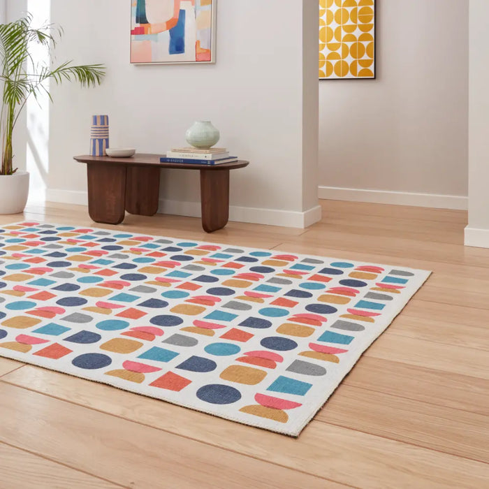 Connect Rugs Catherine Lansfield Connect Geo Modern Geometric Rug Multicoloured Rug ...
