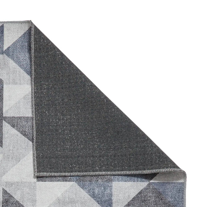 Coral H1057 Blue/Grey Modern Washable Rug