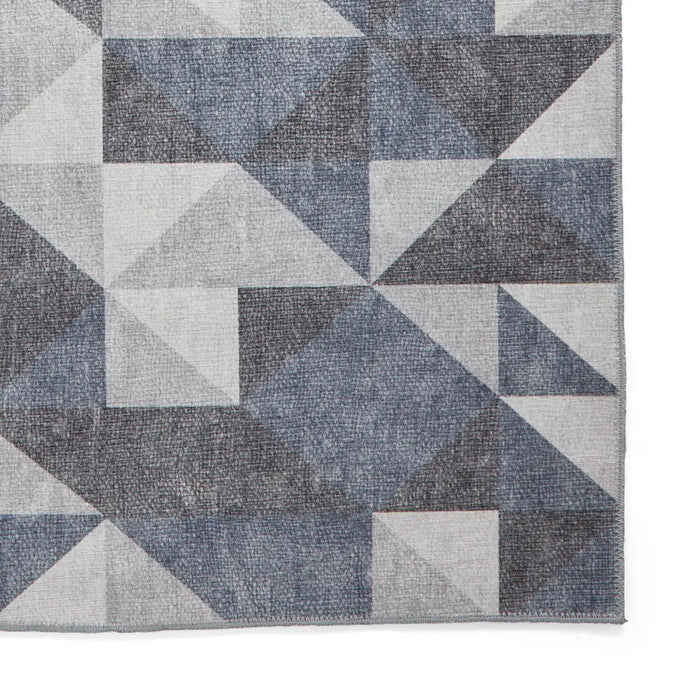 Coral H1057 Blue/Grey Modern Washable Rug