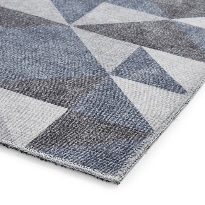Coral H1057 Blue/Grey Modern Washable Rug