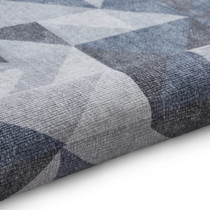Coral H1057 Blue/Grey Modern Washable Rug
