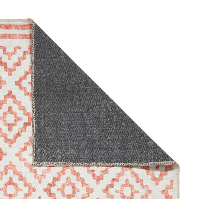 Coral H1058 Orange Modern Washable Rug