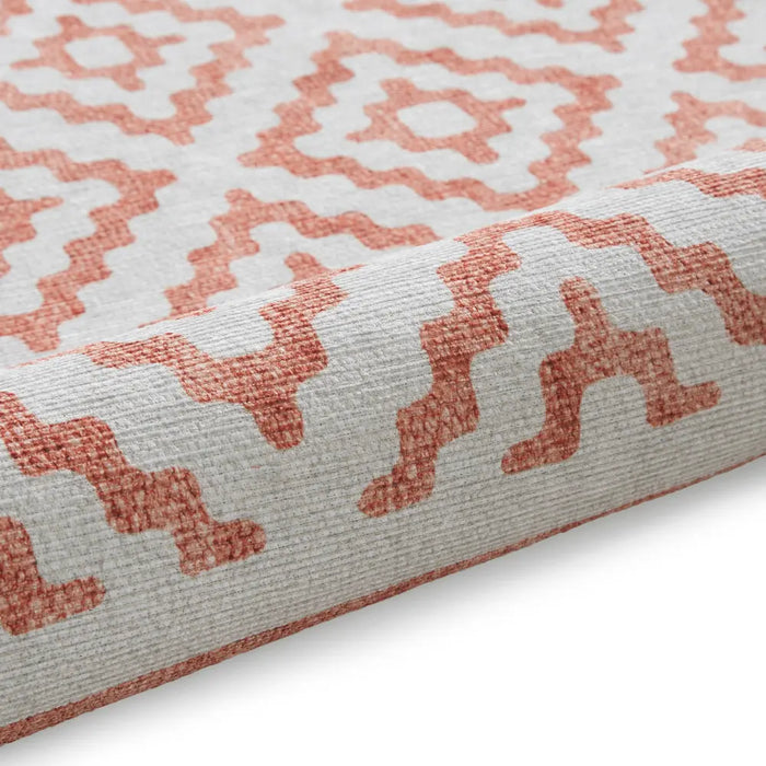 Coral H1058 Orange Modern Washable Rug
