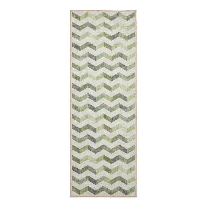 Coral H1059 Green Modern Washable Rug