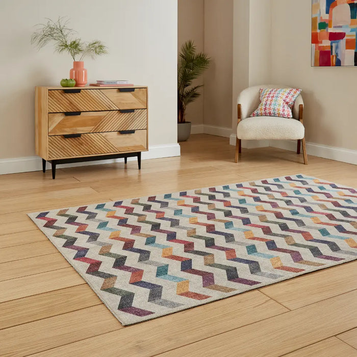 Coral H1059 Multi Modern Washable Rug