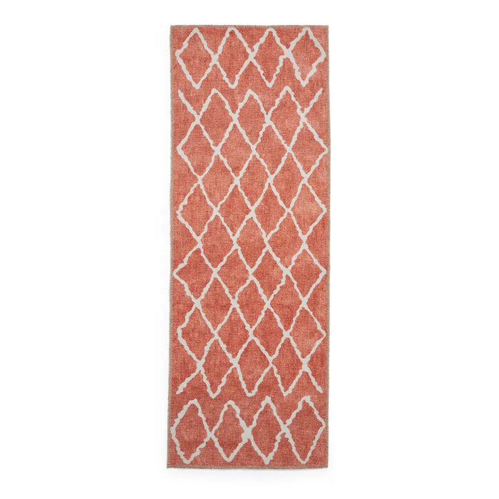 Coral H1060 Orange Berber Washable Rug