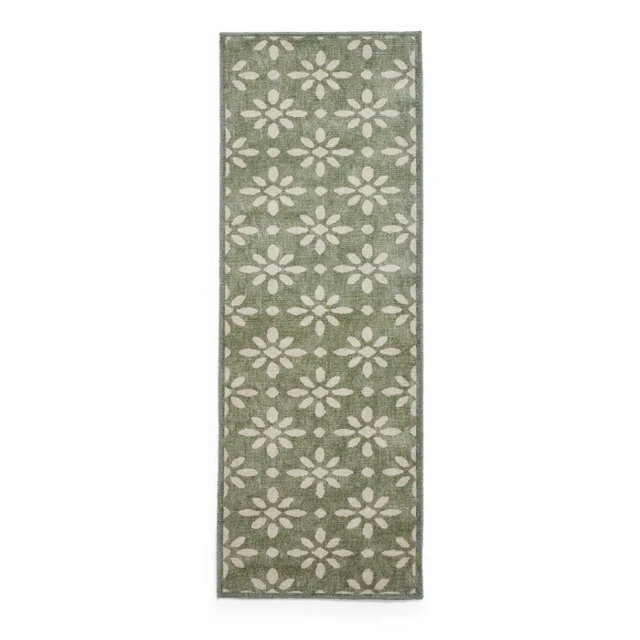Coral H1062 Green Modern Washable Rug