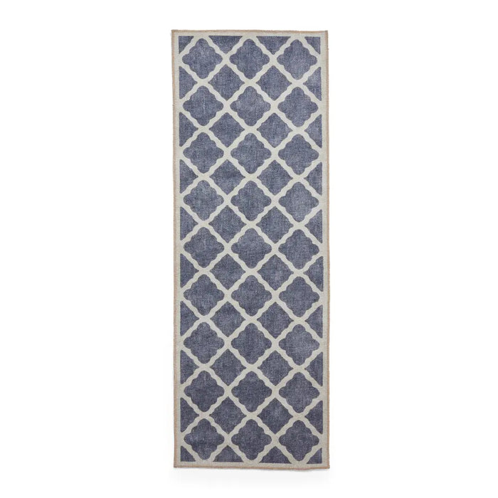 Coral H1063 Blue Modern Washable Rug