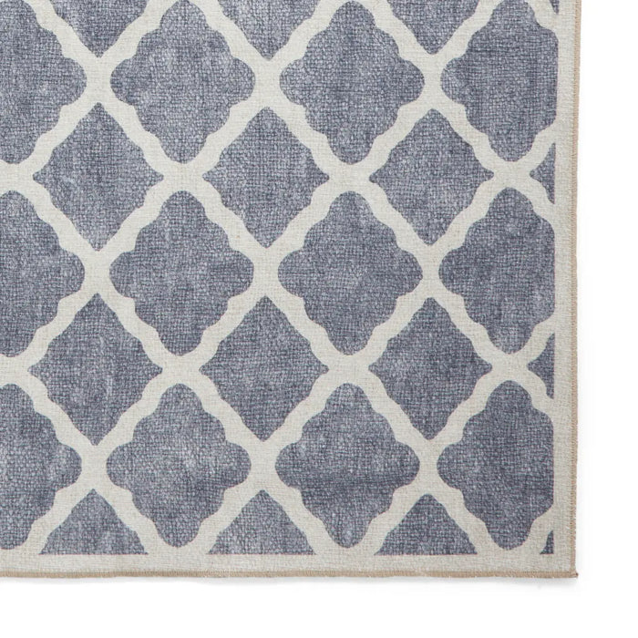 Coral H1063 Blue Modern Washable Rug